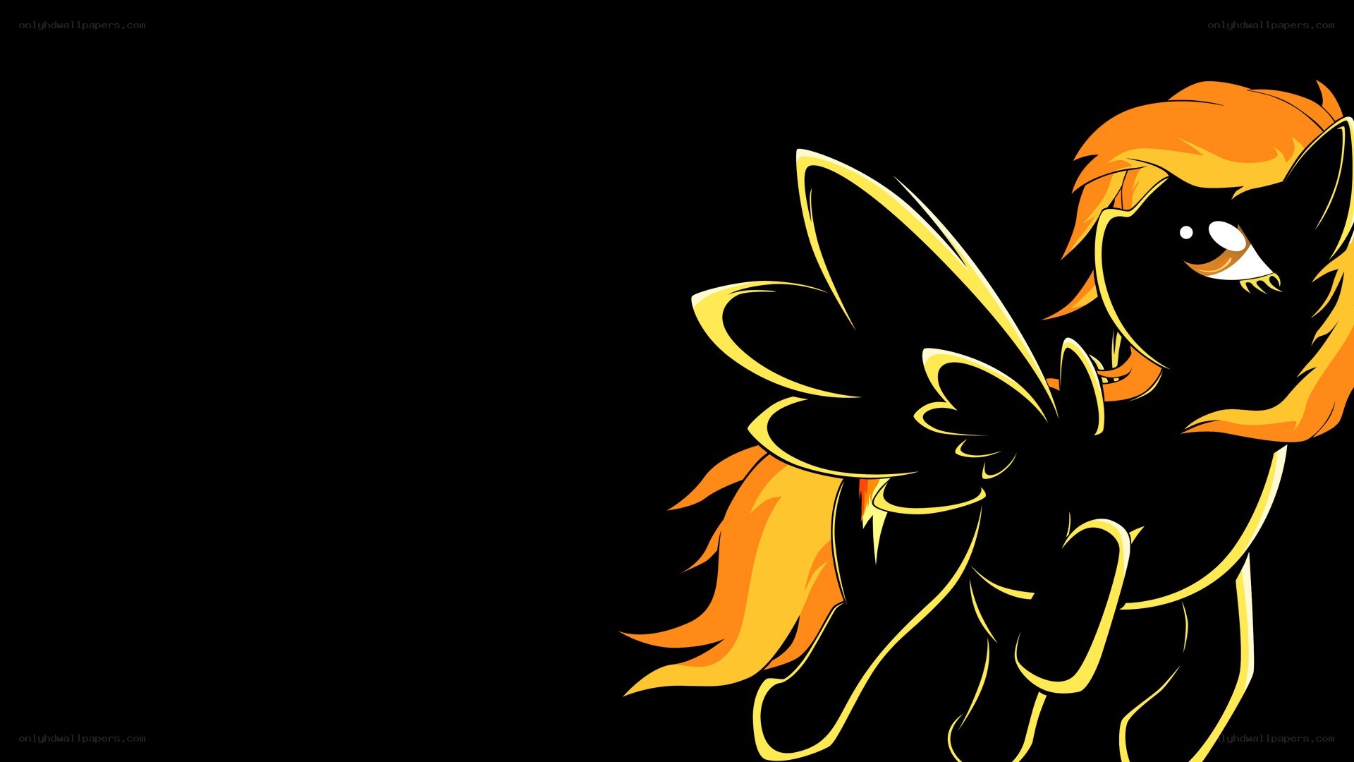 black pony with orange mane
