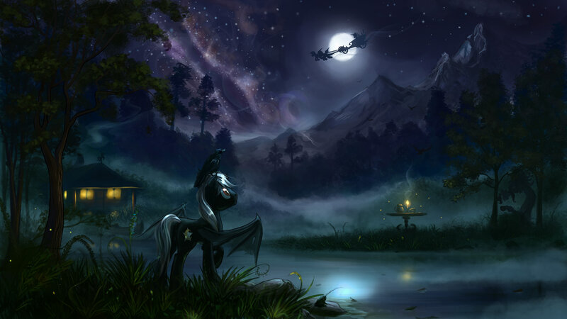 Black Pony with Wings
