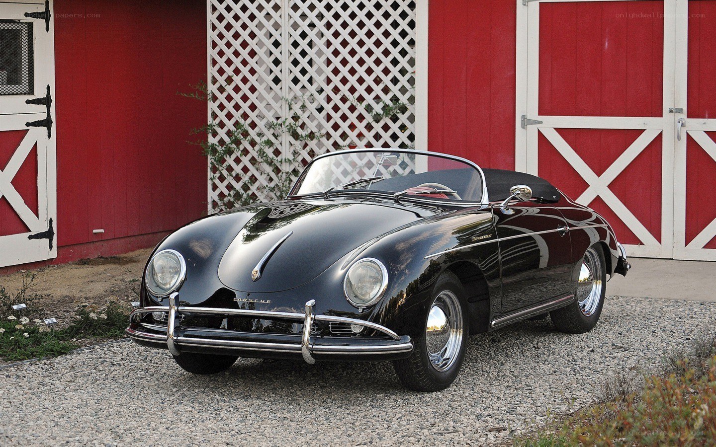 Black Porsche 356 convertible