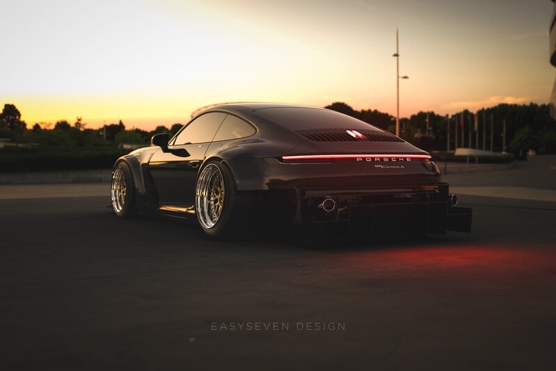 Black Porsche 911 Car — Dramatic