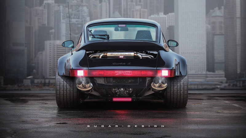 Black Porsche 911 — Dramatic, Night