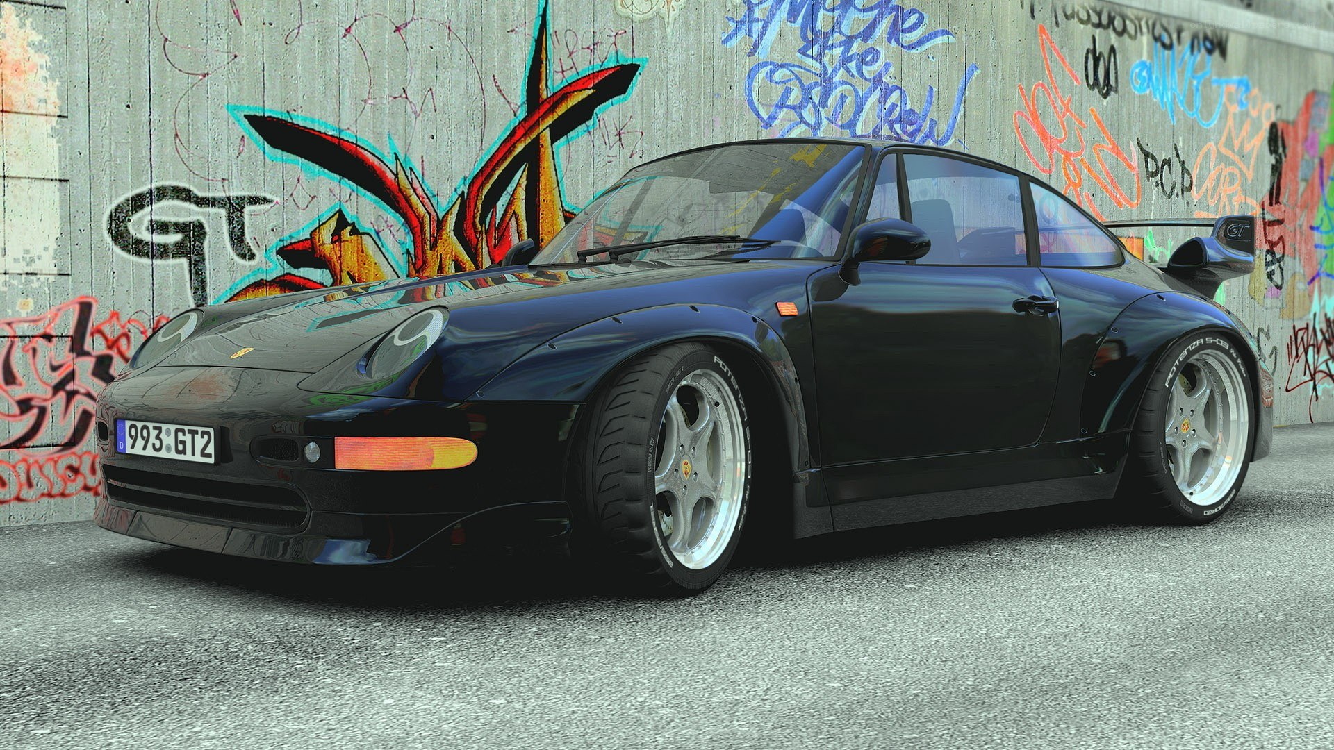Black Porsche 911 GT2