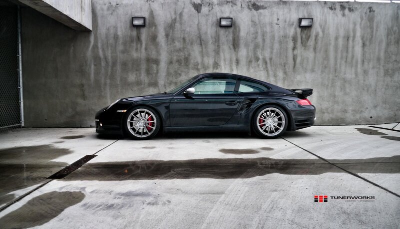 Black Porsche 911 Turbo parked