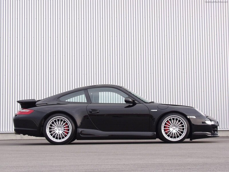 Black Porsche 911 with Hamann modifications