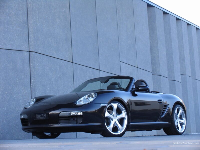 black porsche boxster sports car