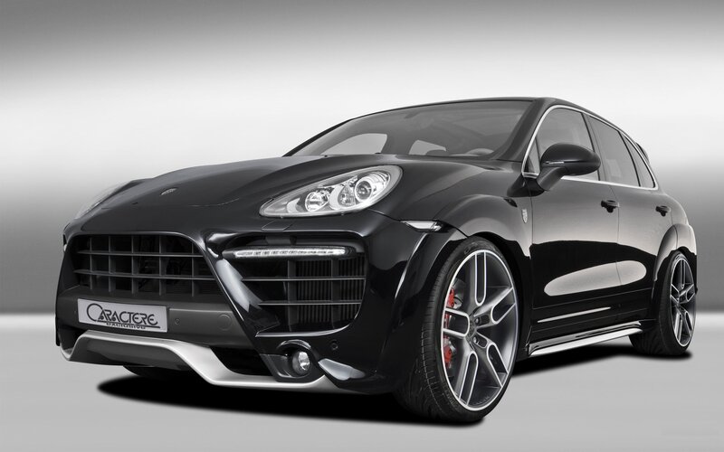 Black Porsche Cayenne — Dramatic, Photograph, Car, Wheels, Headlights