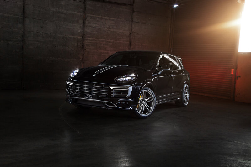 Black Porsche Cayenne — Dramatic, Photograph
