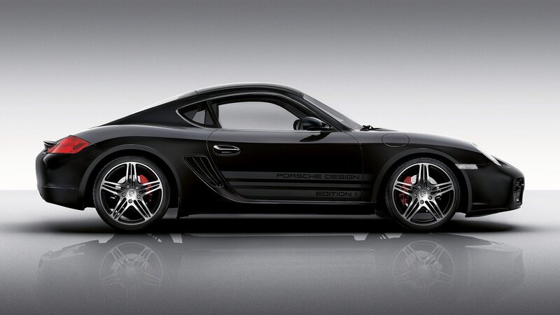 Black Porsche Cayman sports car