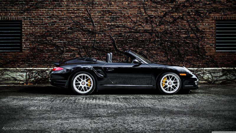 Black Porsche convertible car