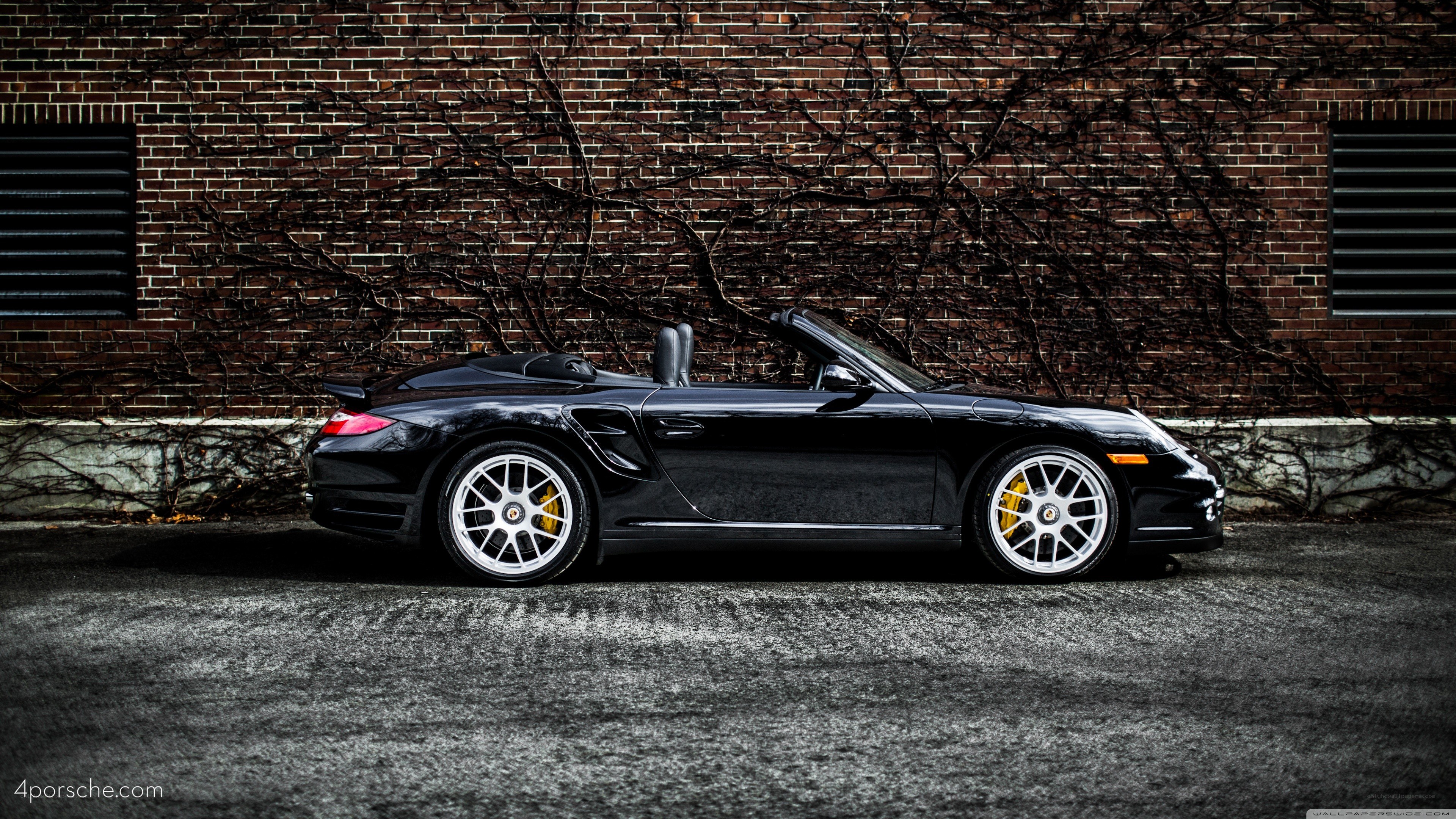 Black Porsche convertible car