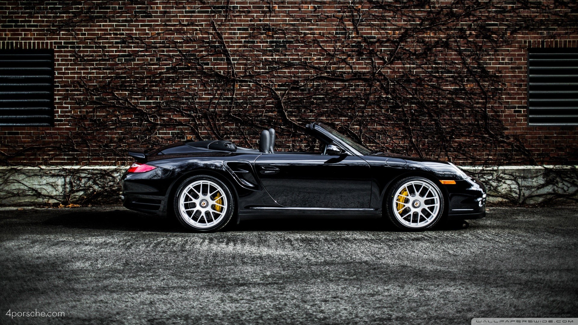 Black Porsche convertible car