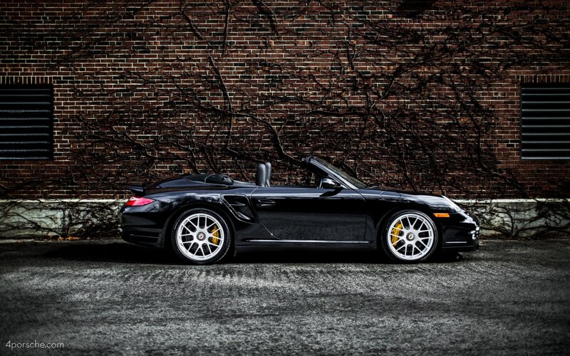 Black Porsche Convertible — Dramatic, Photograph, Brick Wall