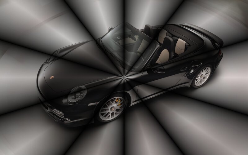 Black Porsche Convertible — Dramatic, Photograph, Car