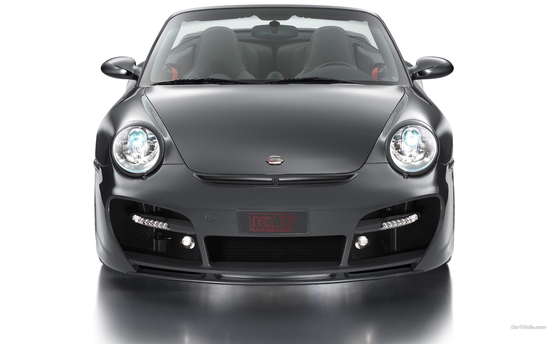 black porsche convertible front view