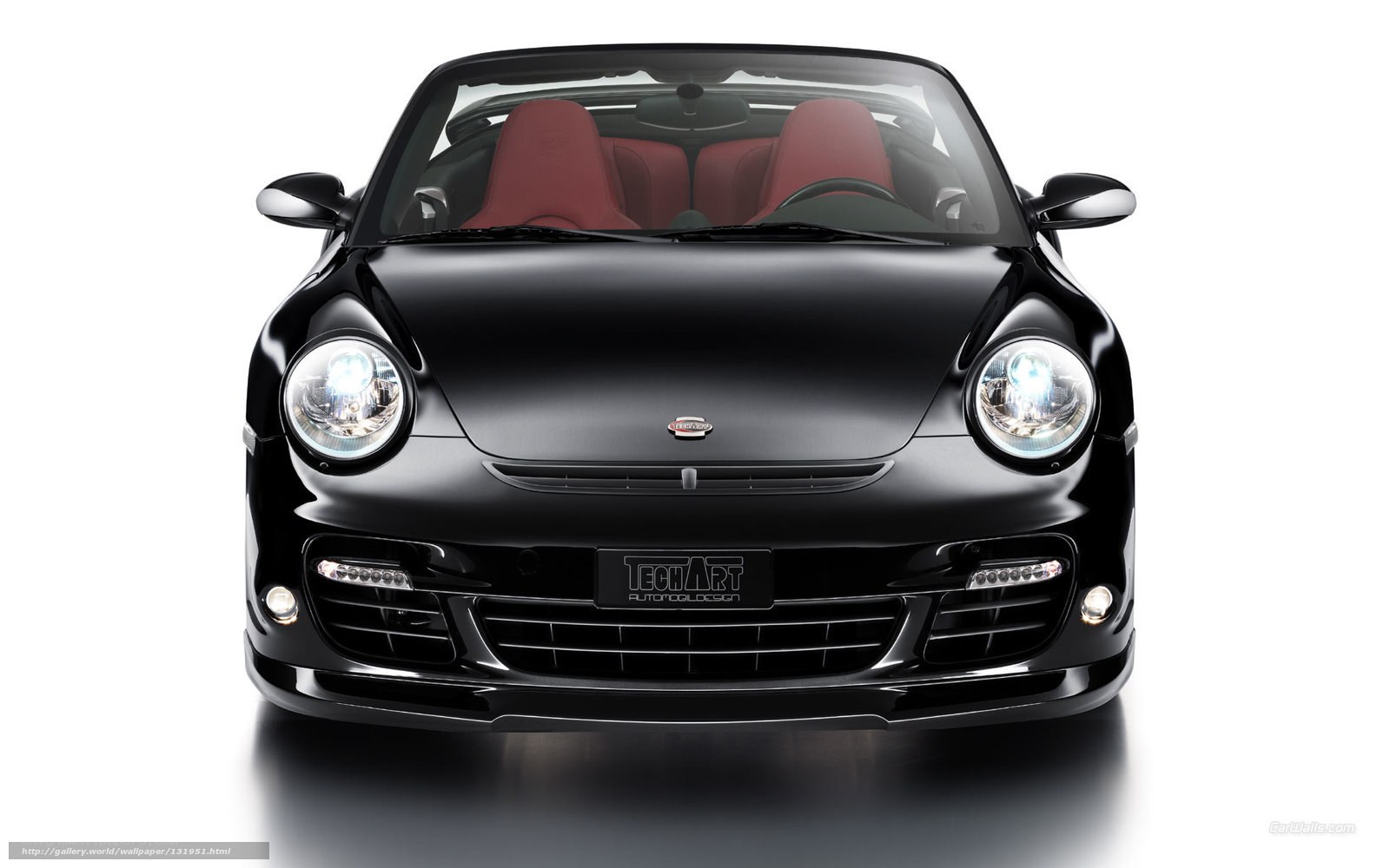 black porsche convertible front view