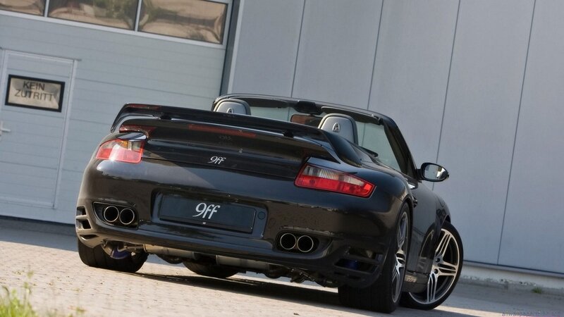 black porsche convertible rear view