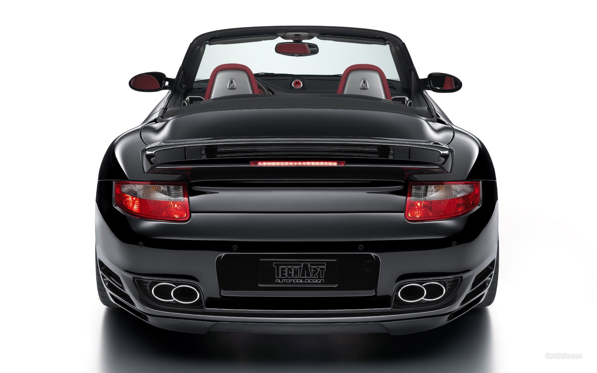 black porsche convertible rear view