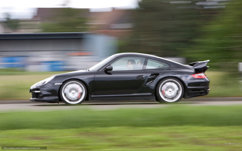 black porsche in motion