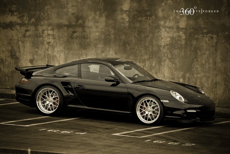 Black Porsche in Parking Lot
