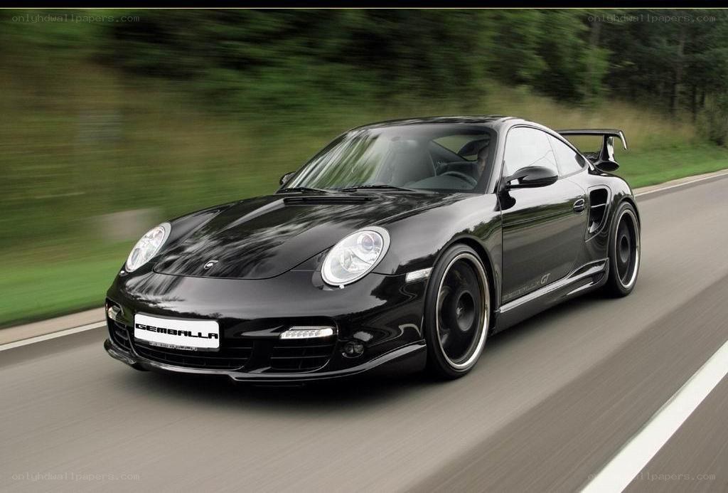 black porsche on a road
