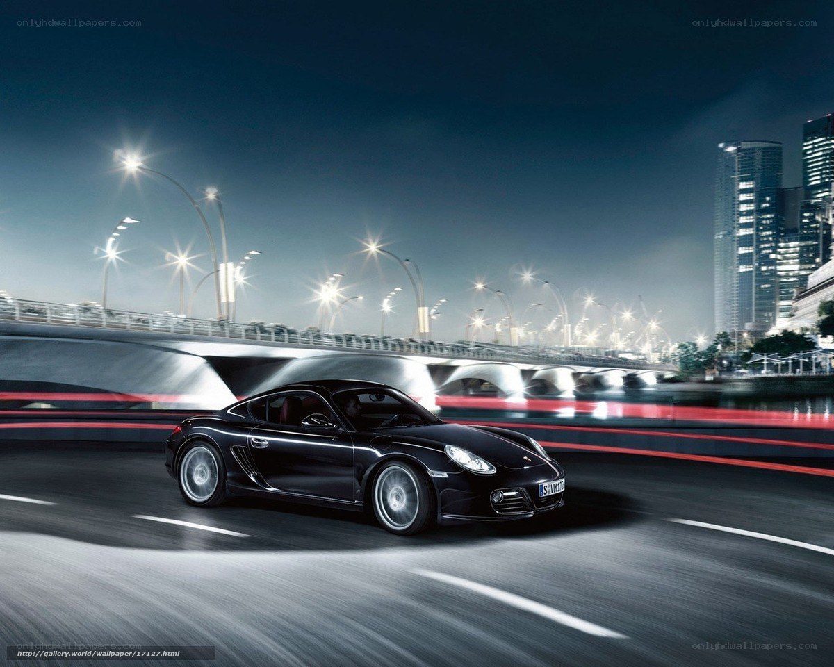 Black Porsche on city road