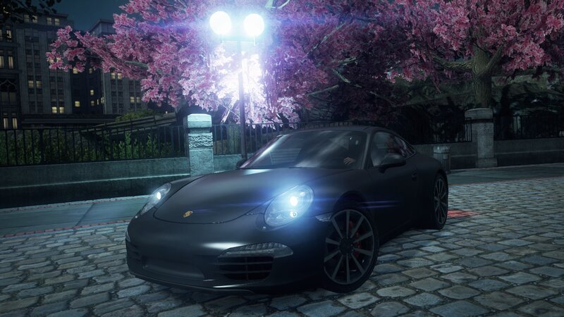 Black Porsche on Cobblestones