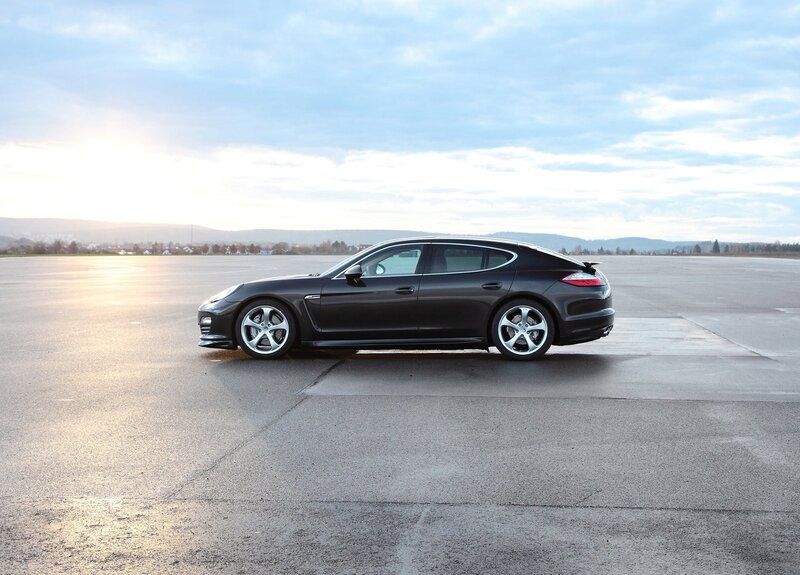 Black Porsche Panamera on tarmac