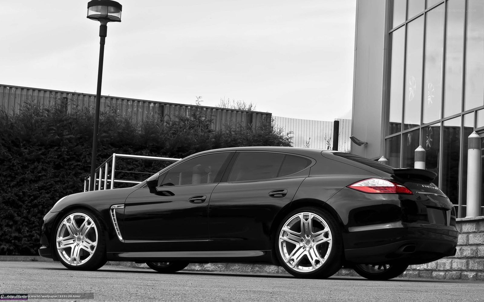 Black Porsche Panamera parked