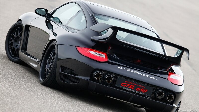 black porsche sports car