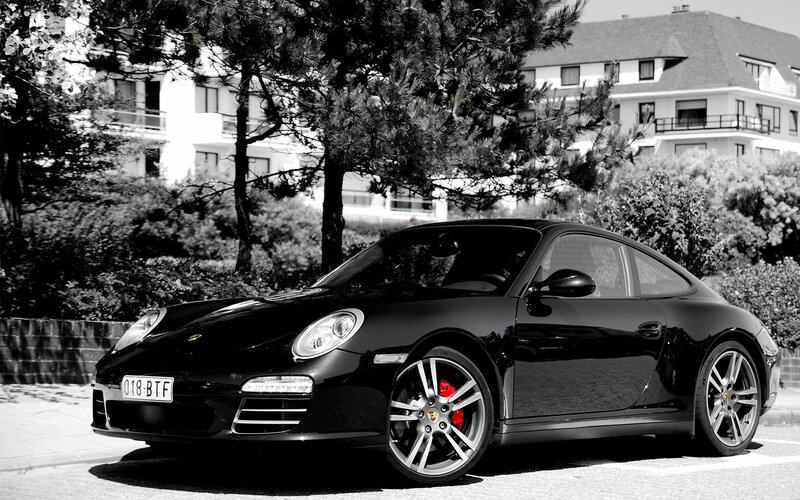Black Porsche sports car