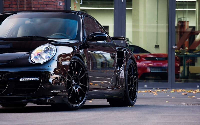 Black Porsche sports car