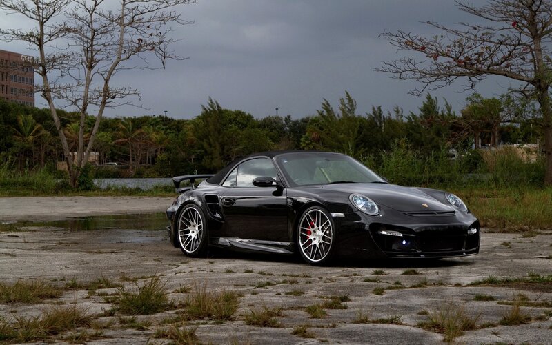 Black Porsche sports car