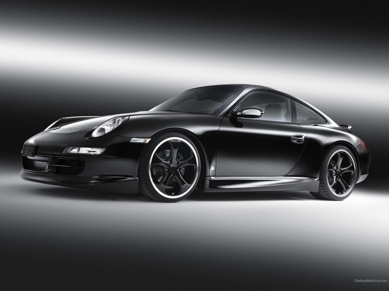 black porsche sports car
