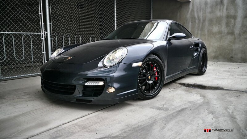black porsche sports car