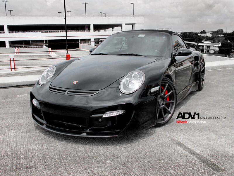 black porsche sports car