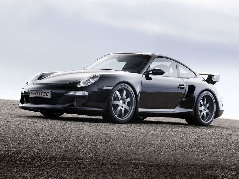 Black Porsche sports car