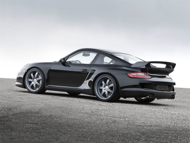 black porsche sports car