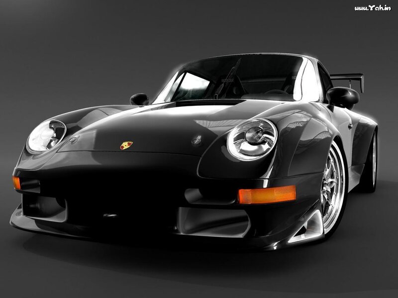 black porsche sports car