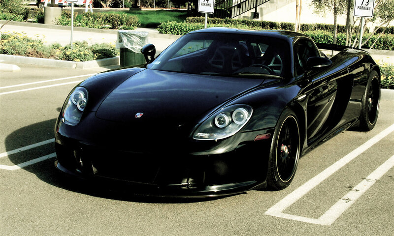 black porsche sports car