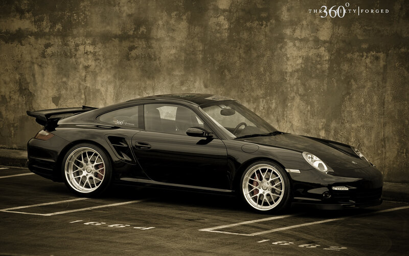 Black Porsche Sports Car — Dramatic