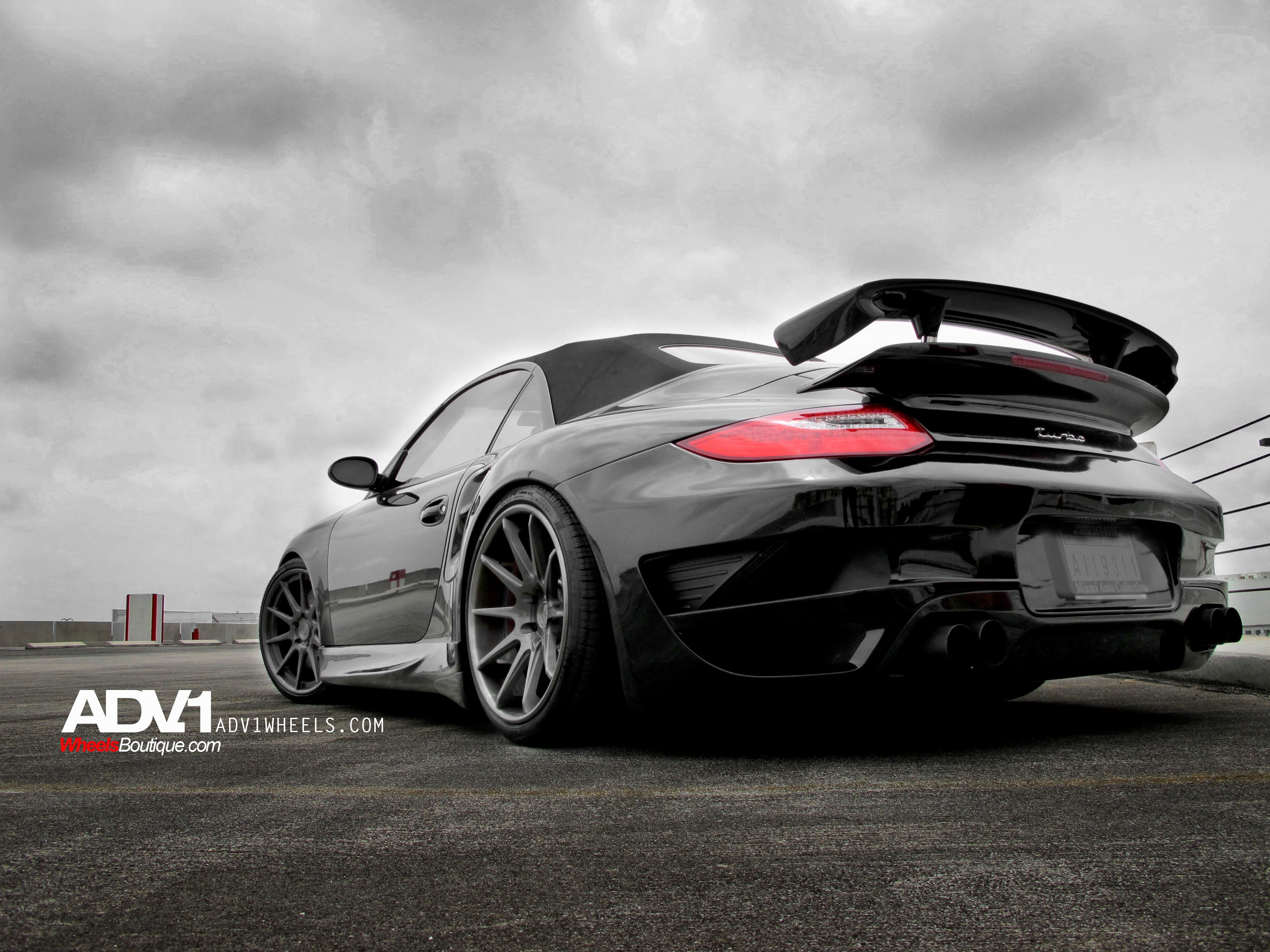 Black Porsche Turbo Convertible