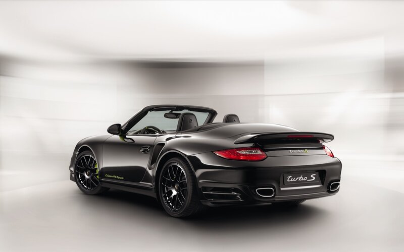 Black Porsche Turbo S convertible