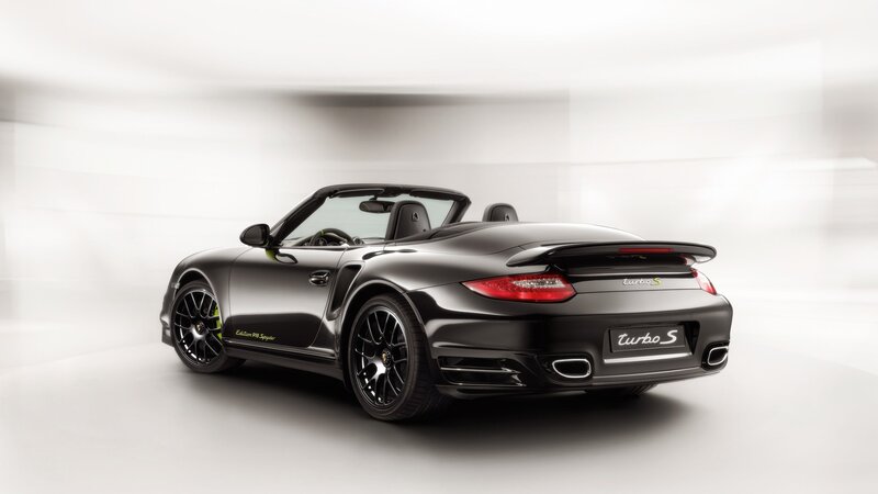 Black Porsche Turbo S convertible