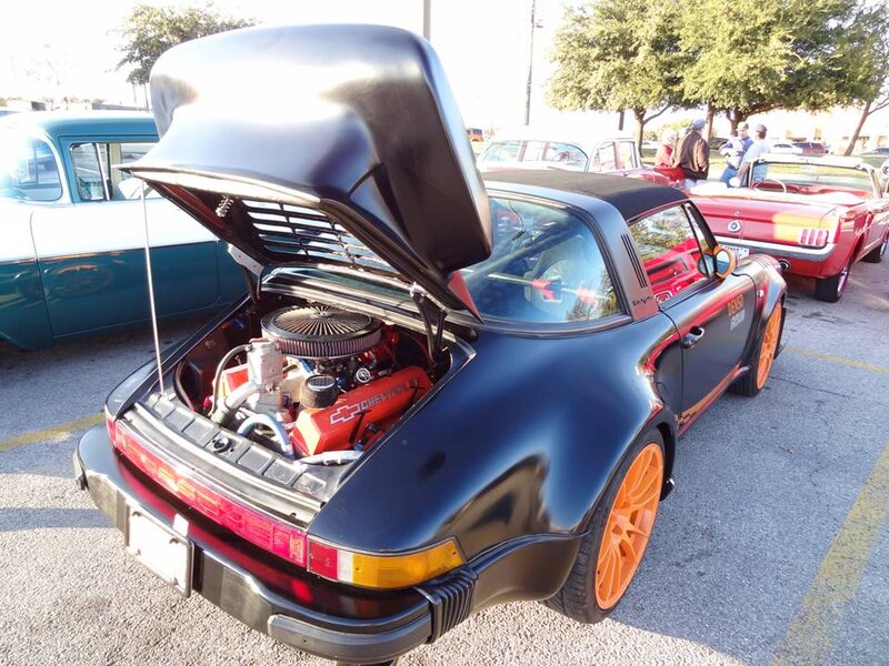 Black Porsche with Open Hood