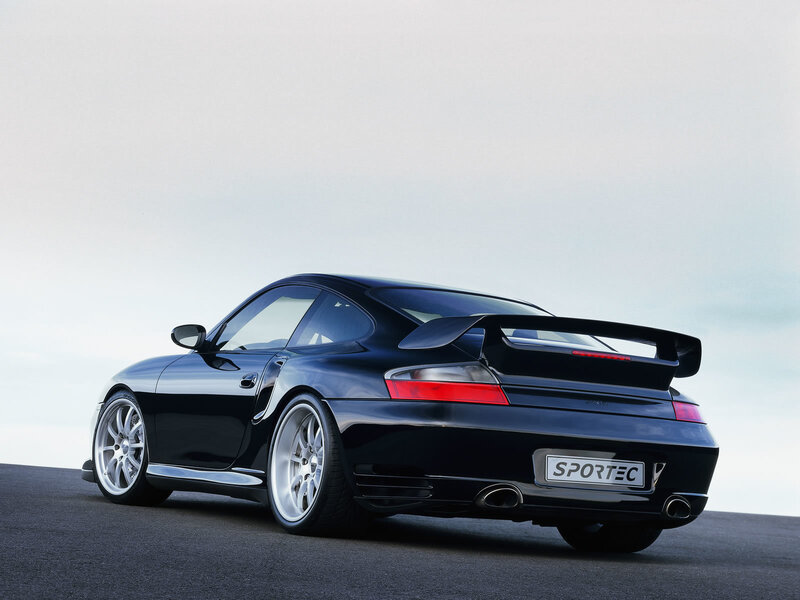 black porsche with sportec badge