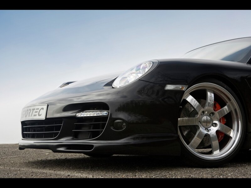 Black Porsche with Sportec branding