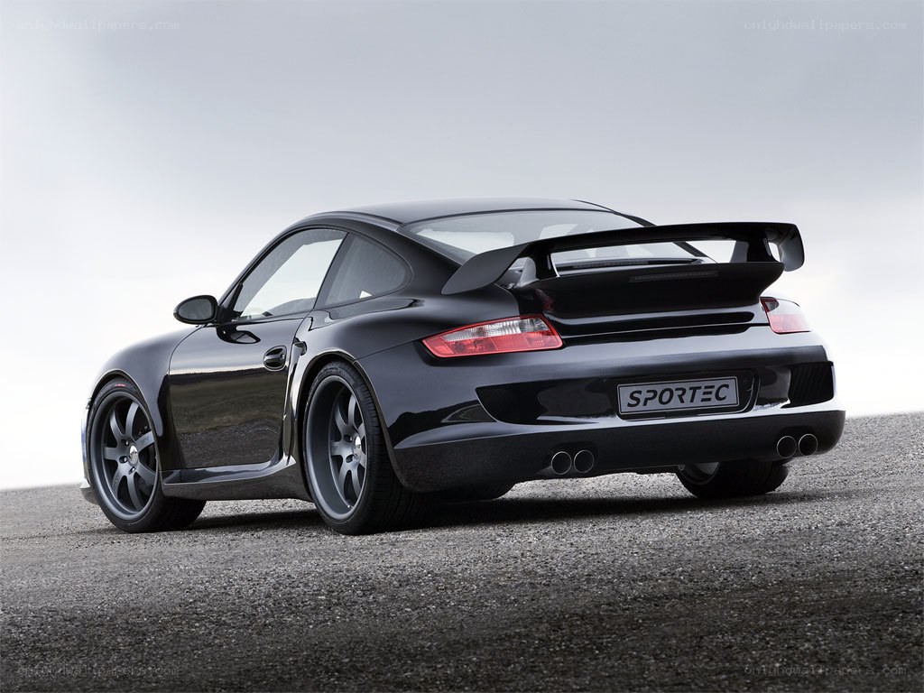 Black Porsche with Sportec modifications