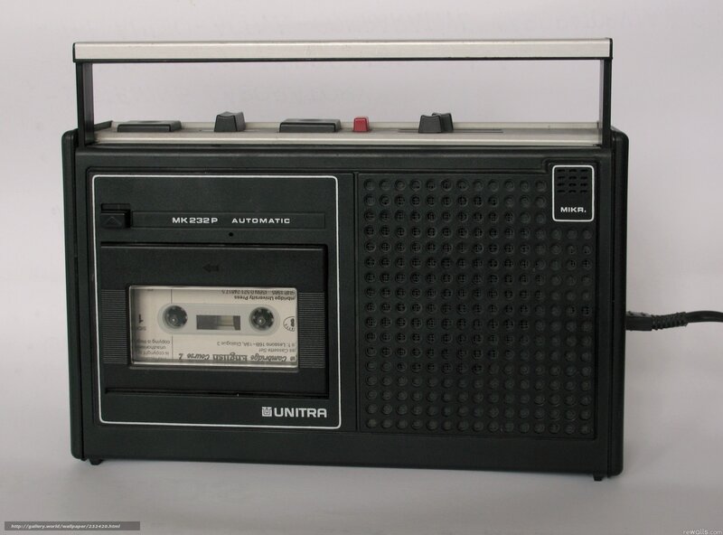 Black portable cassette player