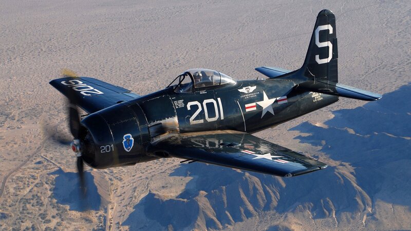 Black Propeller Plane — Dramatic