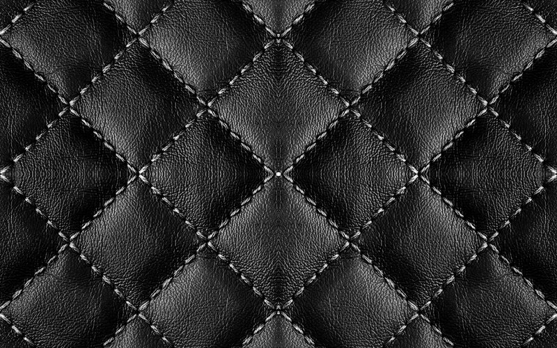 Black Quilted Leather
